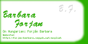 barbara forjan business card